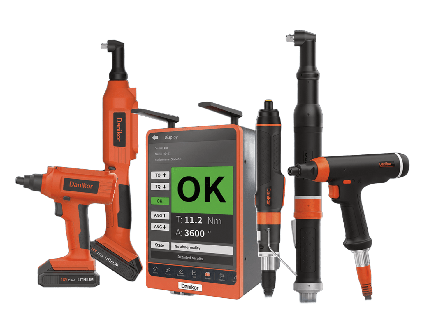 Herramientas de torque eléctrico Danikor — atornilladores y controlador