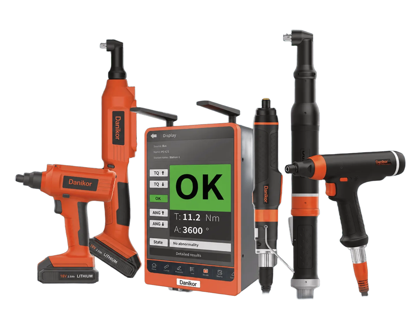 Herramientas de torque eléctrico Danikor — atornilladores y controlador