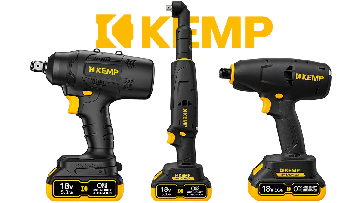 Herramientas inalámbricas KEMP: llave de impacto CBI, llave angular shut-off CBS-AA y atornillador shut-off tipo pistola CBS-AP
