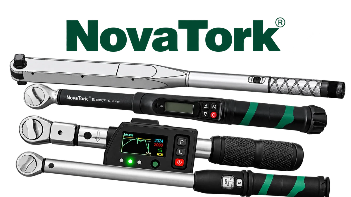 Torquímetros NovaTork: llave de aluminio AUMR, electrónico EJM_CF, Wi-Fi WPE_B(SN) y mecánico STM